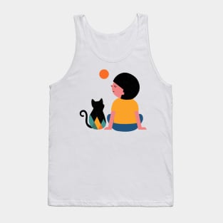 Boy and cat Tank Top